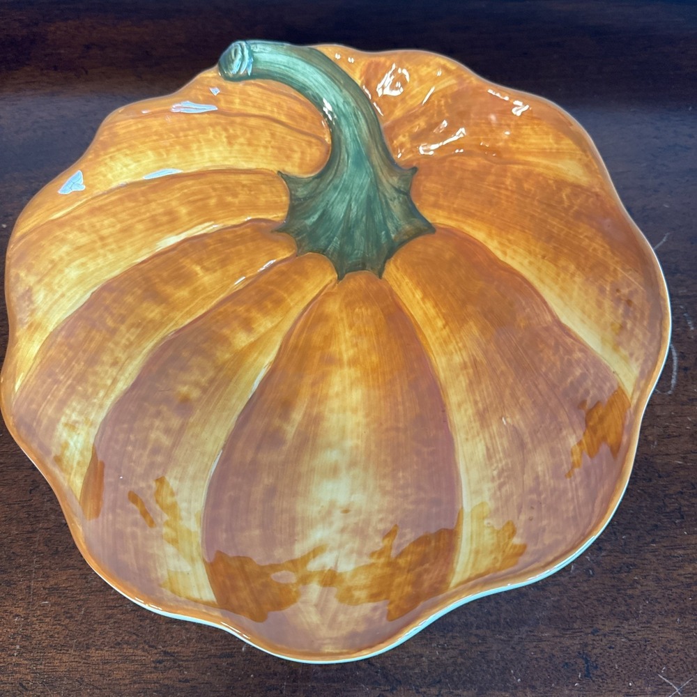 9" By Nove For Williams & Sonoma  Pumpkin Bowl Made In Italy 7507/23